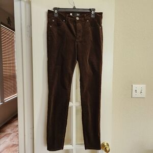 Kut from the Kloth Diana Fab Ab High Rise Skinny Brown Corduroy Pants Size 6